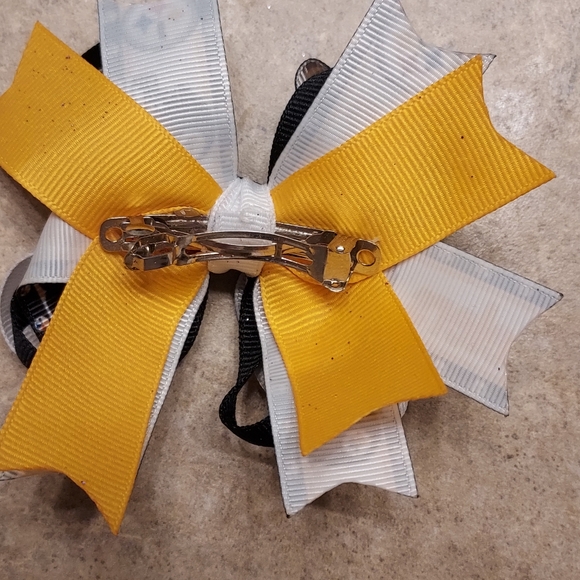 NFL Steelers Football Bow HairClip - Picture 4 of 4